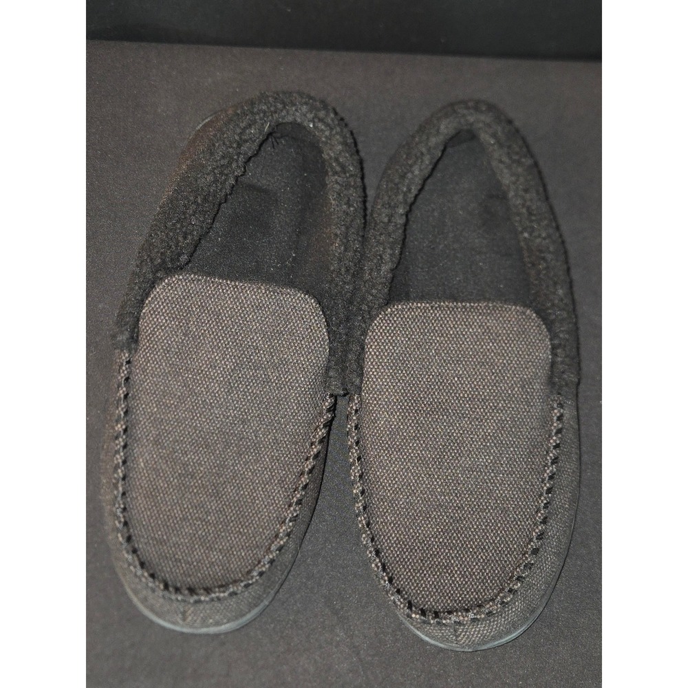 Isotoner Mens Black‎ Moccasin Slippers Indoor Outdoor Comfort House Shoes LG